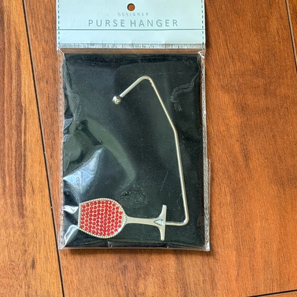 Red Rhinestone Purse Hook - Picture 2 of 2